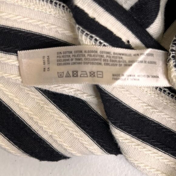 Anthropologie Saturday Sunday Yael Dress Side Tie Cream Black Stripe Women Med - Picture 8 of 14